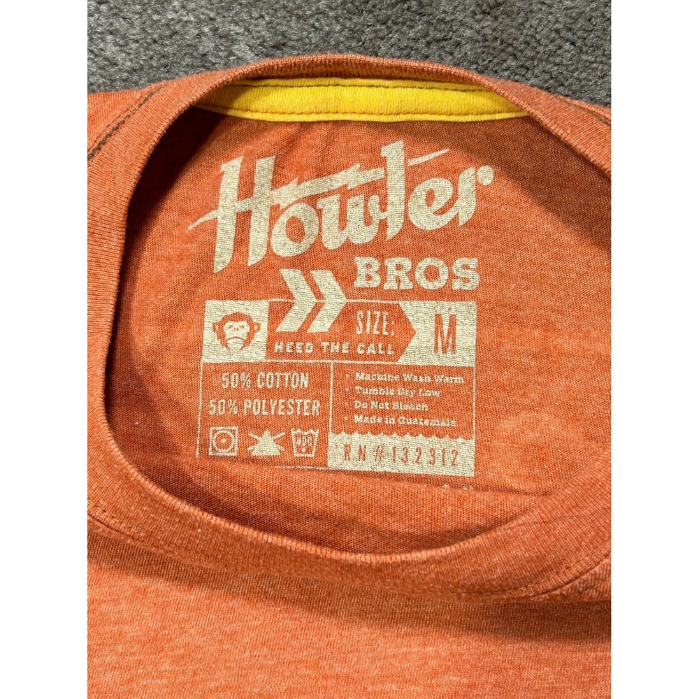 Howler Brothers Long Sleeve T-Shirt Mens Medium Orange Heather Graphic Austin TX - Picture 2 of 11
